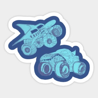 Monster Truck Stunts (blue version) Sticker